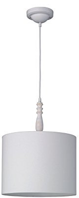 Trio Leuchten 305000101 Hood A++ to E, Pendelleuchte, E27, Stoffschirm Weiß, 36 x 36 x 150 cm