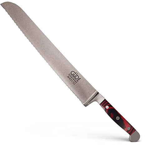 GÜDE Solingen - Brotmesser geschmiedet, 32 cm, Micarta, ALPHA MIKARTA, Doppelkropf, Handmade Germany