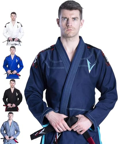 VECTOR SPORTS BJJ Gi Brazilian Jiu Jitsu Gi mit Bonus Weißer Gürtel Ripstop Hose für