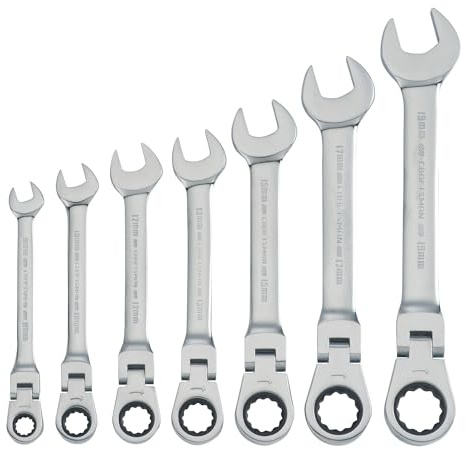 CRAFTSMAN Ratchet Set, 7-Pack, 72-Tooth, 180 Degree Flexi Head Design, Solid Chrome Finish (CMMT87009)