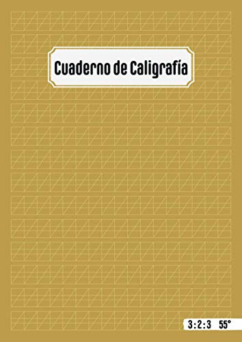 Cuaderno de Caligrafía: inglesa para Adultos | guías con renglones y cuadrícula inclinada a 55° | Papel para Practicar Caligrafía 100 Páginas