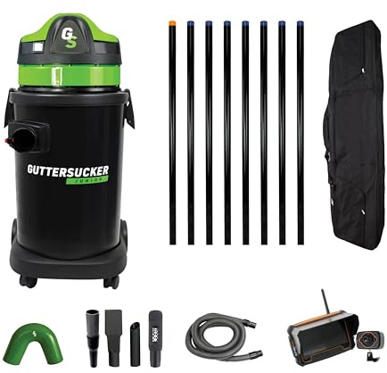 Gutter Sucker Junior 8 Push Fit Pole Package Plus Recordable SurveyCam Inspection Camera