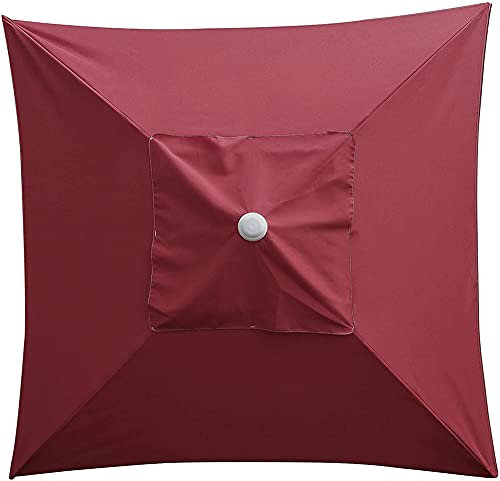 Auvent De Rechange pour Parasol De Terrasse,2 X 2 M, 4 Bras Toile De Rechange Imperméable pour Table De Marché, Plage, Jardin, Pelouse, Terrasse, Cour-Wine Red