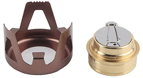 Tragbarer Mini-Alkoholkocher mit einem Brenner, Campingkocher, Herdbrenner, Outdoor-Campingkocher, Kochgeschirr mit Aufbewahrungstasche für Rucksackreisen, Wandern, Camping, Überleben