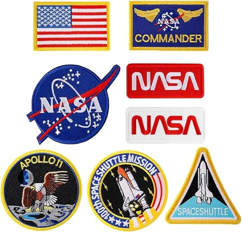 GYGYL 8Pcs Iron on Patches Space Embroidered Patches, Sew On/Iron On Patch for Jackets, Jeans, Pants, Backpacks, Clothes