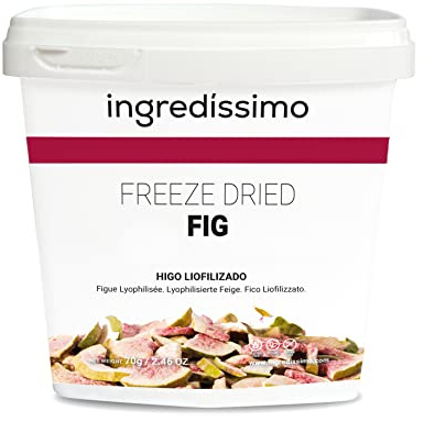 INGREDISSIMO - Higo Liofilizado, Fruta Seca Troceada, Producto Vegano, sin Gluten y sin Azúcar Añadido, Snack Saludable y Crujiente de Color Rojo y Verde, para Platos y Recetas