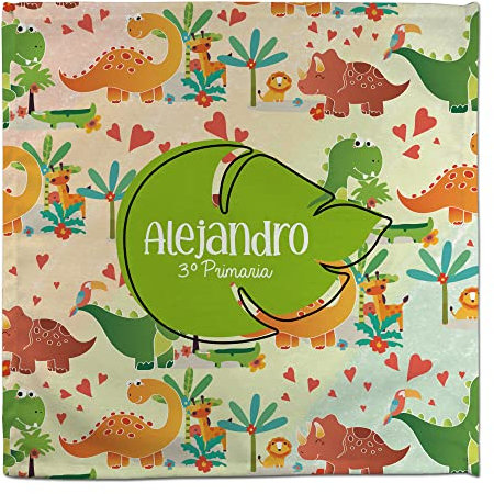 Servilleta Dinosaurio. Servilletas de Tela Personalizadas. Servilleta de Tela con Nombre. Regalo Original Personalizado. Varios diseños y tamaños. Mundo Dino