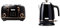 Haden Heritage Black & Copper Toaster - Electric Stainless-Steel Toaster - Four Slice,1370-1630W & Salcombe Cordless Kettle - Electric Fast Boil Kettle, 3000W, 1.7 litre, Black & Copper