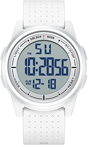 GOLDEN HOUR Ultra-Thin Minimalist Sports Waterproof Digital Watches Men with Wide-Angle Display Rubber Strap Wrist Watch for Men Women