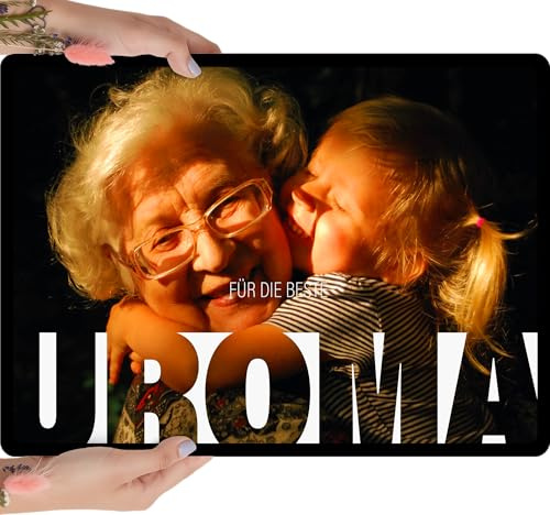 Elbeffekt Uroma Geschenk Holzbild - Foto - personalisierbar zum Hinstellen/Aufhängen opt. beleuchtet Geschenke Für Weihnachten, , - personalisierte