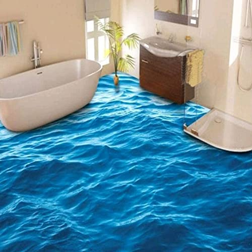 Blue Sea Water 3D Floor Sticker for Bathroom Floor
