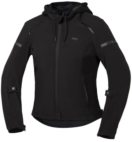 IXS Classic SO Moto 2.0 Veste de moto en textile imperméable pour femme Noir, Noir , XXL