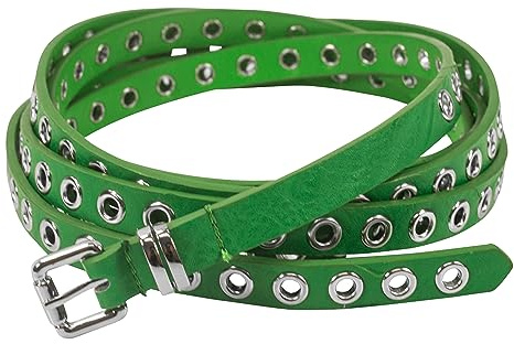 fashionchimp Doppelgürtel für Damen, Wickelgürtel mit Lochnieten-Besatz und Silber-Schließe, Breite ca. 1,5cm