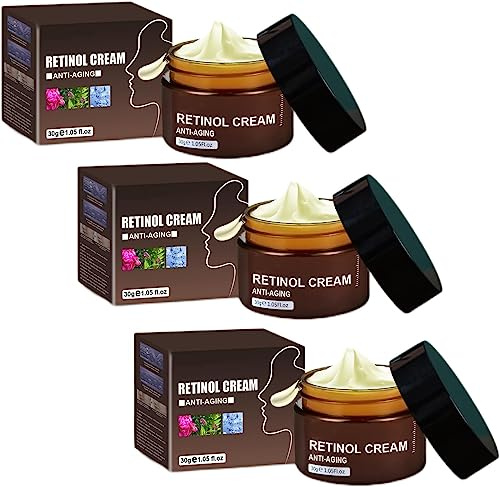 Retinol Anti Aging Faltenentfernung Hautstraffende Creme, Retinol Body Lotion Straffende Feuchtigkeitscreme, Anti-Aging-Gesichtscreme für Linien und Falten, 30 g (3 Stück)