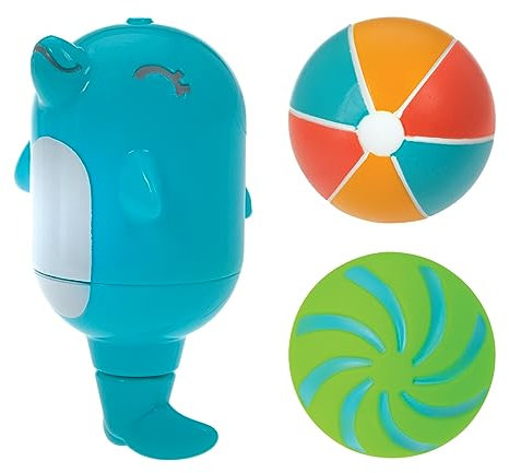 Nuby Dolphin Soaker & Squirters Baby Bath Toy - Imaginative Play | Early Development | Easy to Hold