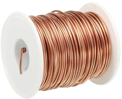 PATIKIL 131 Feet Solid Bare Copper Wire, 18 Gauge 99.9% Pure Copper Wire 1.2mm Soft Beading Wire Metal Plant Stem Ties for Jewelry Craft (40m)