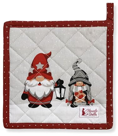 Presina da forno natalizia Nuvole di Stoffa in cotone decoro Natale Klaus 6316