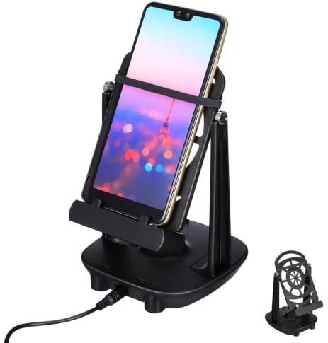 HOMSFOU Compteur de Pas pour Téléphone, Podomètre à Balancement, Support Double, Plastique Noir, Installation Facile, Usage sur Bureau et Table