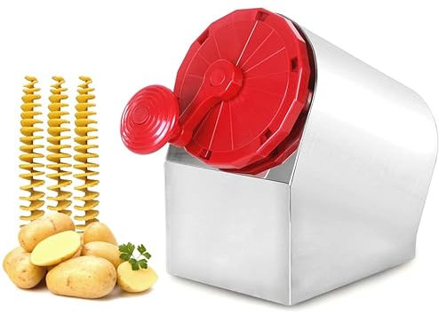 Annuod Tagliapatate Tornado a Spirale, Tagliapatate Manuale in Acciaio Inossidabile, Tagliapatatine Ricce, Affettatrice per Patate Ritorte, Tagliaverdure per Frutta, Patate, Cetrioli o Carote
