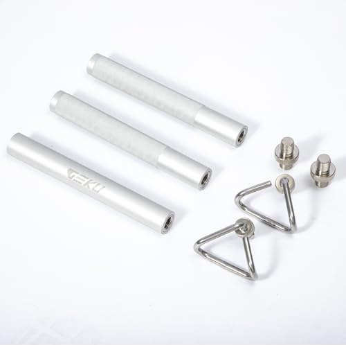 GEKU FIT Aluminium-Widerstandsbandstange, 3-teilig, abnehmbar, strapazierfähig, für Widerstandsbandübungen, Krafttraining und Heim-Fitnessstudio