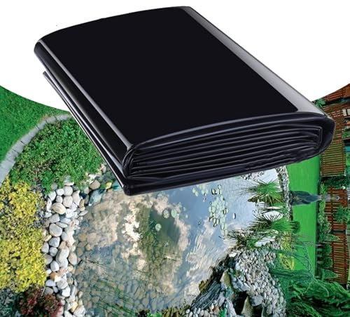 Ddasam Teichfolie 6x6m Gartenteich Teichplane, Große Fischteichfolie,Stärke Schwarze Folie Garten, Baufolie Extra Stark, für Fischteiche, Brunnen, Wassergarten und Wasserfall