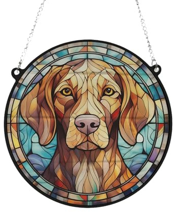 Vizsla Stained Glass Effect Suncatcher Gift for Dog Lovers - 19cm