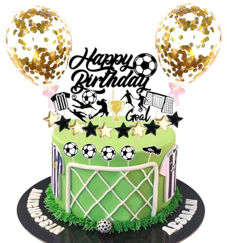 29 Stück Tortendeko Fussball, Kuchen Deko fußball, Fussball Muffin Deko, Cake Topper Fussball, Happy Birthday Deko Torte, Fussball Deko Torte, Kuchendeko Geburtstag Junge
