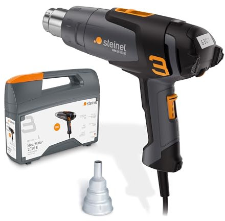 Steinel Heißluftpistole HM 2020 E Set, inkl. Reduzierdüse, 2200 W Heißluftfön, LCD-Display, Temperatur 80°-630°C, Heißluftgebläse mit Keramikheizung