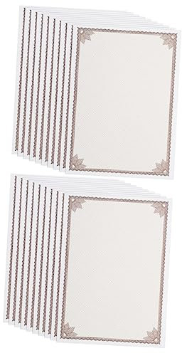 SHOWERORO 20 Stk Ehrenurkunde Leistung leeres papier der metallischen grenze druckbar Schulzeugnis Papier Besonders schülerausweis zeugnispapier Grenzbescheinigungspapier leeres A4-Papier