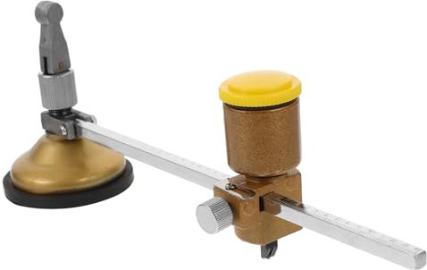 Housoutil Tagliavetro in Metallo Circolare Regolabile 0-40 Cm Ruota Antiscivolo Utensile da Taglio Vetro per Hobbisti e Professionisti Apertura Fori Precisa