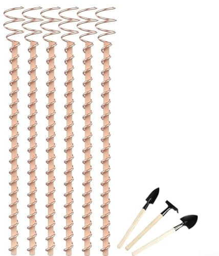 Volakebeing Kupfer-Pflanzstäbe, Gemüse- und Blumenzuchtstützen, Garten-Pflanzpfähle, Gartenwerkzeug-Sets geeignet zur Förderung des Pflanzenwachstums (Gesamtlänge 34 cm)