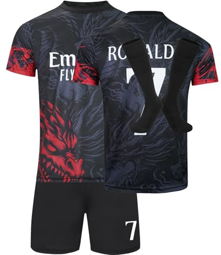 BlackAzat No #7 Drachen Limitierte Sonderedition Football Fußball Kinder Trikot Shorts Socken Set Jugendgrößen