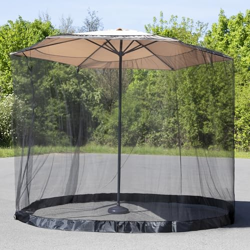 ONVAYA® Insektenschutznetz für den Sonnenschirm ǀ für viele Schirmtypen geeignet ǀ atmungsaktiv und lichtdurchlässig ǀ einfache Anbringung ǀ Moskitonetz für Sonnenschirme