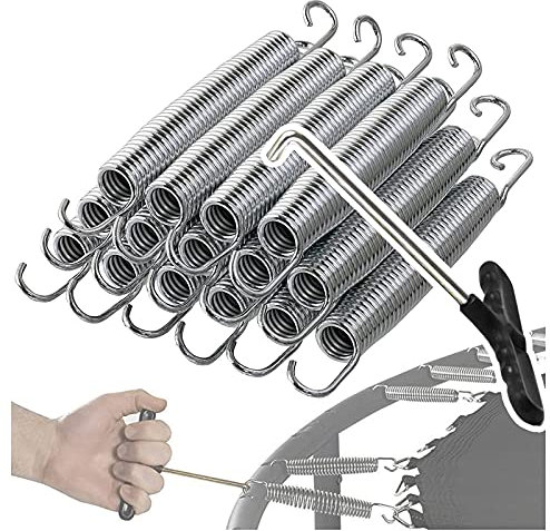 Juego de 15 resortes de repuesto para camas elásticas de jardín de 21 cm, incluye 1 tensor duradero y fuerte, ideal para saltar de forma segura, compatible con juegos de 10/15/20/40 piezas