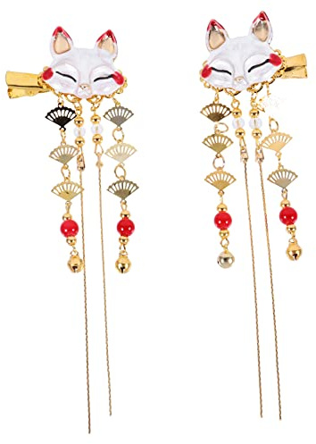 LIGIGWASH Chinesische Feenhaarspangen Haarschmuck mit Quasten 2 Stück aus Legierung Vintage im Chinesischen Stil mit Dekorativem Effekt Zufällige Farbe für Kleine Mädchen