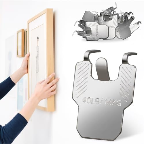 Claw Drywall Picture Hanger, 10Pcs Wall Hooks for Hanging Mirror Photo Poster & Picture Hanging Kit - No Damage Heavy Duty Wall Hanger for Room Office Decor, Holds Up to 40Lbs