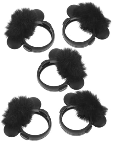Mikrofon Windschutz aus Fell für Lapel Mikrofone, 5 Stück Schwarz | Kunststoff und Plush Fabric, Schutzabdeckung mit Leichter Befestigung, für Vorträge und Außenaufnahmen