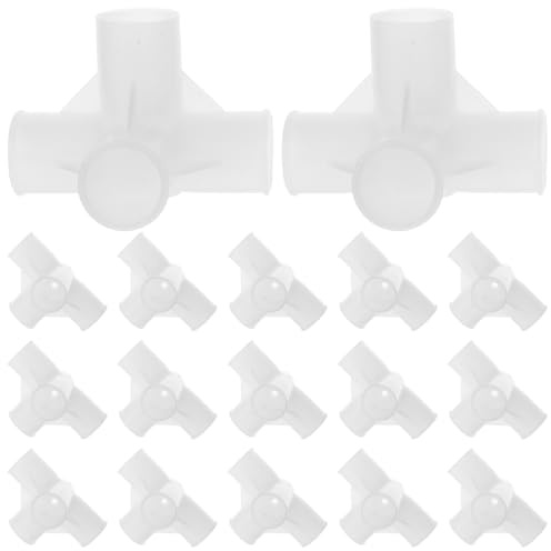 DOITOOL 50 pezzi di giunto a T in plastica per aste dell'armadio - Raccordo di collegamento per armadio - Connettore per rack dell'armadio - Raccordi di giunzione per mobili