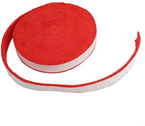Cinta de agarre de microfibra antideslizante para raquetas de tenis de bádminton, banda para el sudor para un uso seguro y cómodo (rojo)