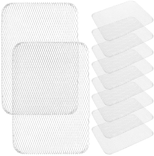 Hohopeti Lot de 10 Tapis de Cuisson en Aluminium Maille pour Barbecue Résistant et Jetable Compatible Grils Gaz et Charbon Camping et Pique-Niques Accessoires la Cuisine Plein Air
