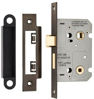 Easi-T Residential Bathroom Lock Range Mortice Privacy Locks Durable Steel Construction for Bathroom & WC Timber Doors (Square, Matt Bronze, 76mm)
