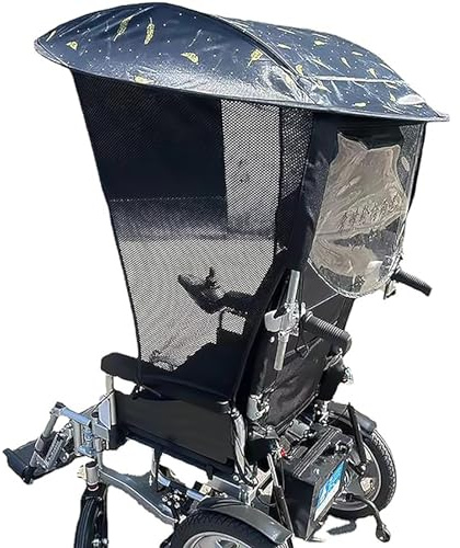 Electric Wheelchair Canopy Awning, Universal Rain & Dust Protection, Folding Sunshade, Outdoor Cover for Mobility Scooters