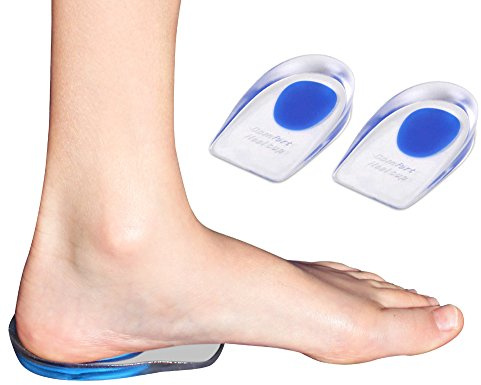 KidSole 2 Pair - 4 Heel Cups - Shock Absorbing Gel Heel Cups (Pink) (Blue)