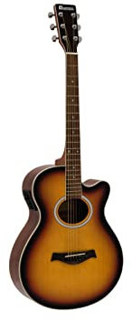 DIMAVERY AW-400 Westerngitarre, sunburst | Western-Gitarre mit Cutaway