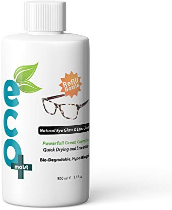 Ecomoist Lens Cleaner Refill 500ml – Alcohol-Free, Streak-Free, Anti-Static Cleaning Solution for Glasses, Camera Lenses, Screens & Binoculars – Eco-Friendly Biodegradable Formula