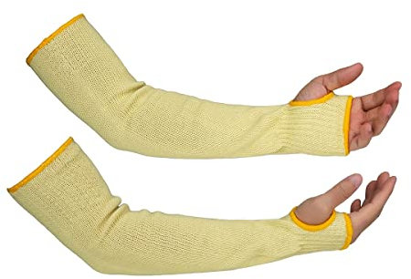 Mangas de Kevlar resistentes al calor y al corte, mangas de brazo Kevlar transpirables de 18 pulgadas de largo con agujeros para el pulgar, guía protectora de brazo antiquemaduras de fuego para