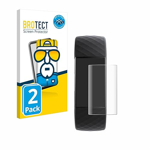 brotect 3D Curved Screen Protector compatible with Fitbit Charge 3 (2 Pack) - Full Screen Coverage