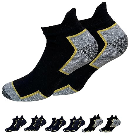 Lucchetti Socks Milano Calze da Lavoro Estive Uomo Corte Fantasmini Uomo Cotone Calzini Corti alla Caviglia Traspiranti e Rinforzati Soletta in Spugna (6 Paia, 43-46)