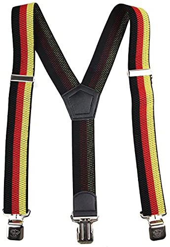 Leoodo Hosenträger Herren Damen Breit Y-Form für Arbeitshosen Skihose Motoradhose Fest lustig mit 3er Starken Clips und verschiedenen Motiven