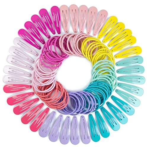 Papierdrachen 120 Haarspangen und Haargummis für lange und dicke Haare - langlebig und robust - Kinderspängchen - Haarschmuck in praktischer Aufbewahrungs Box - in vielen Farben - ⌀ 3,5 cm